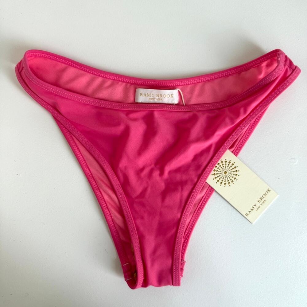 RAMY BROOK Bikini Bottom‎ Pink NWT Medium Nylon Spandex Swimwear Designer Resort